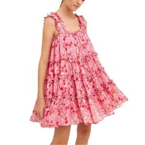 Endless Rose Floral Chiffon Flounce Mini Dress